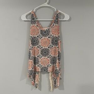 Vintage Havana Peach and Black Patterned Tank Top
